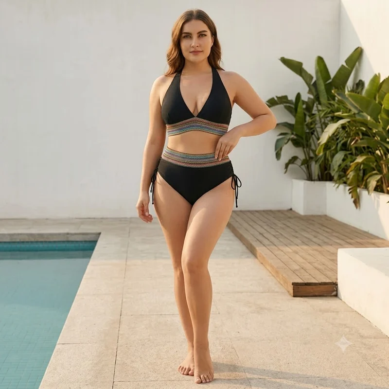 Bikini taille haute sculptant ventre plat