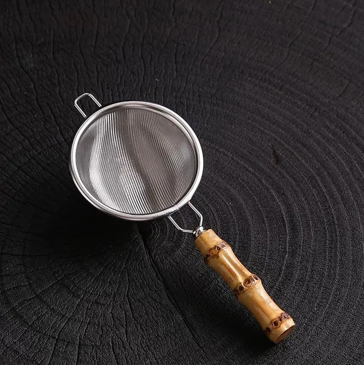 Feinstes Gongfu-Teesieb mit Bambusgriff (Nicht für Matcha)