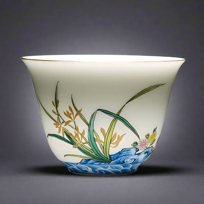 Tägliche Gongfu-Teetasse – Gartenkollektion, Premium-Porzellan, Klangform