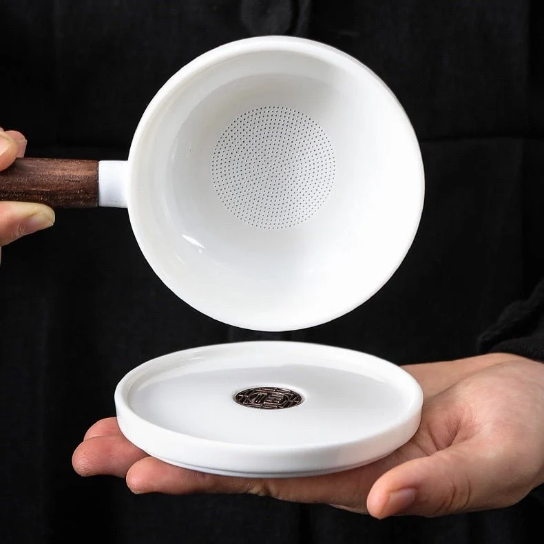Gongfu-Teesieb im Pan-Stil mit Teller