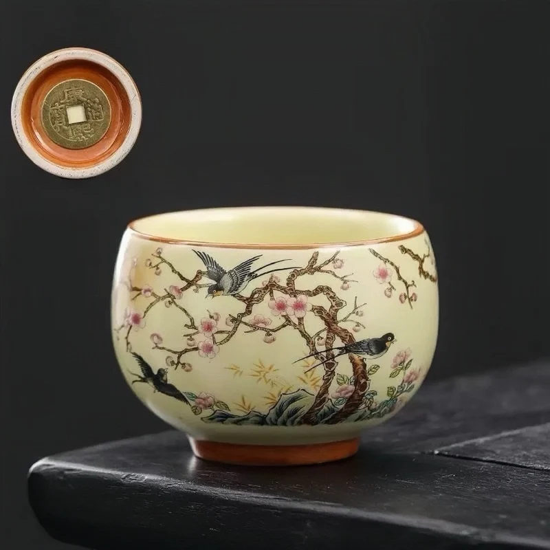 Antike chinesische Münze – Glücksmünze, Ru-Ofenton-Teetasse