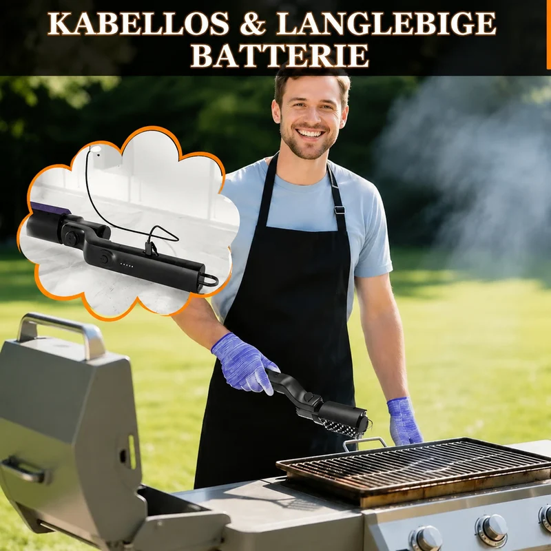 Brosse sans fil pour nettoyage barbecue