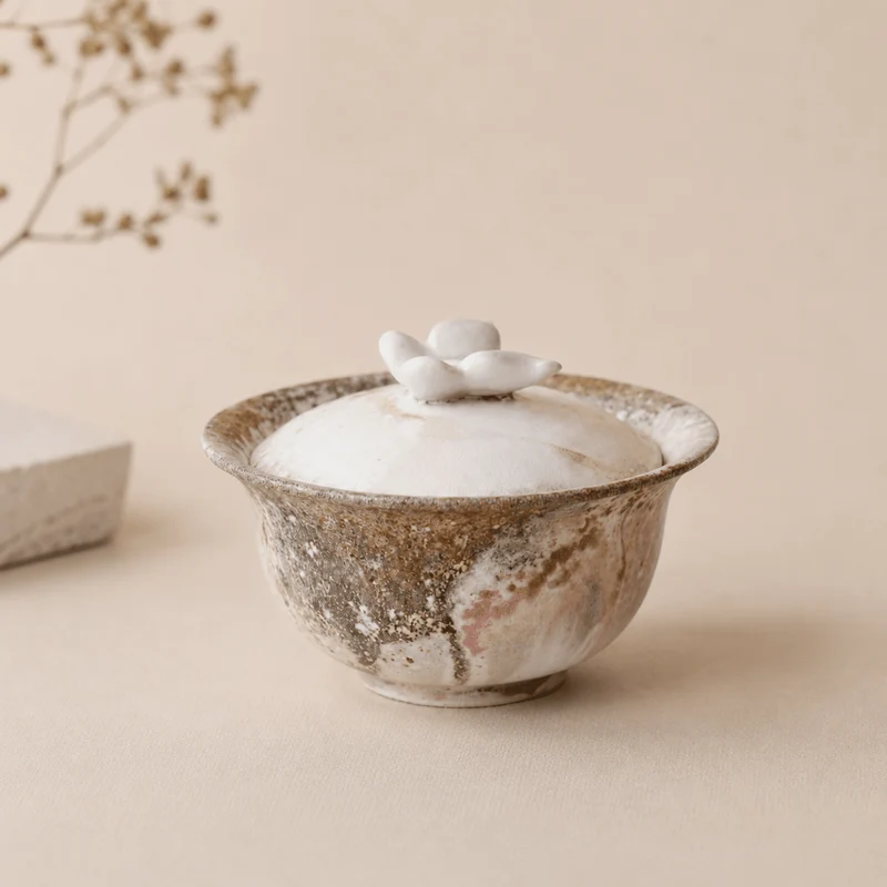 Holzbefeuerter handgemachter Gaiwan aus Jingdezhen