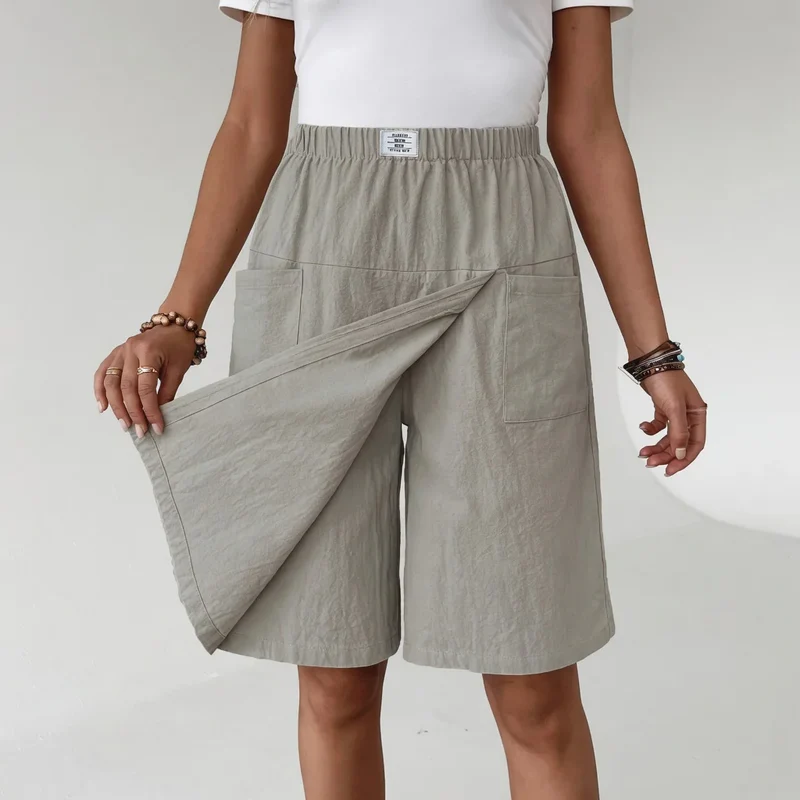 Short taille élastique avec poches