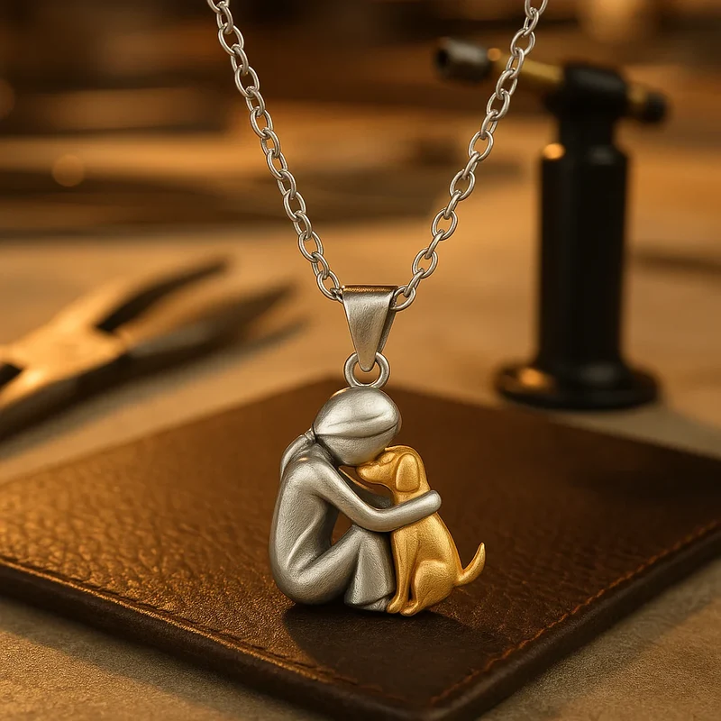Collier pendentif cœur et chien