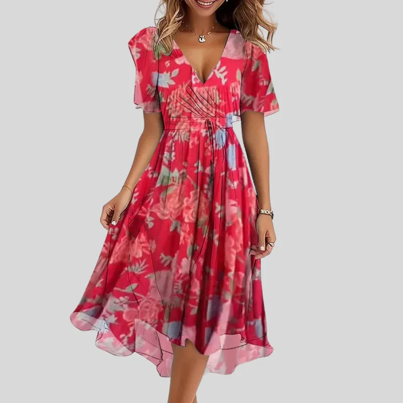 Robe d’été fluide à motif floral