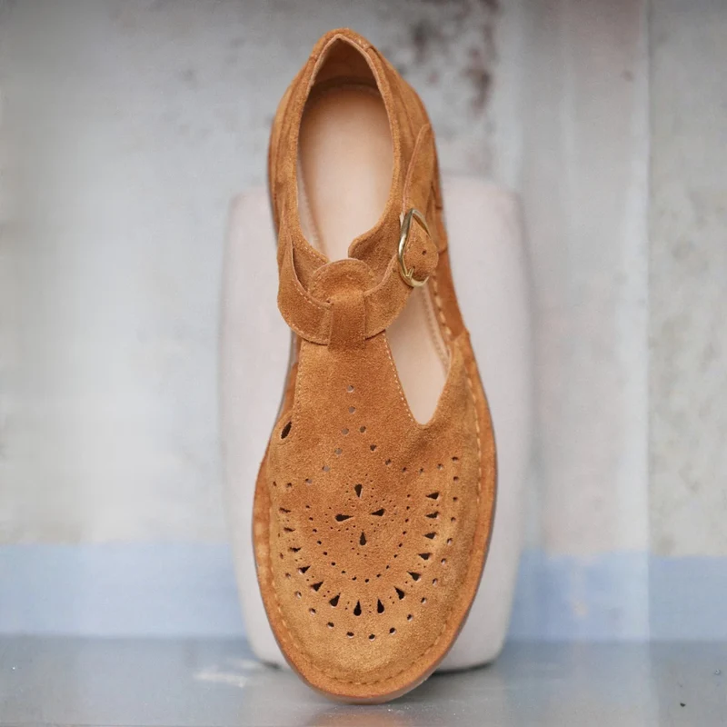 Chaussures en daim ambre pour femmes
