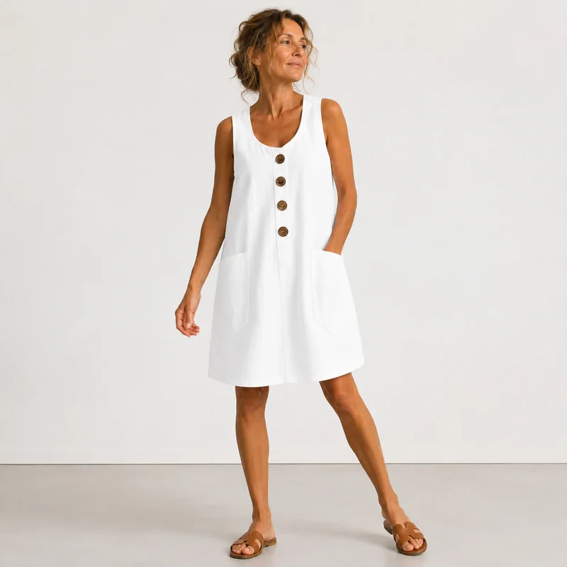 Robe coton et lin légère femme
