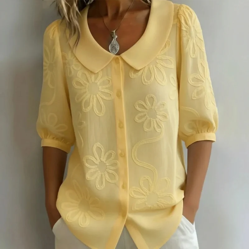 Chemisier Brodé Floral Femme