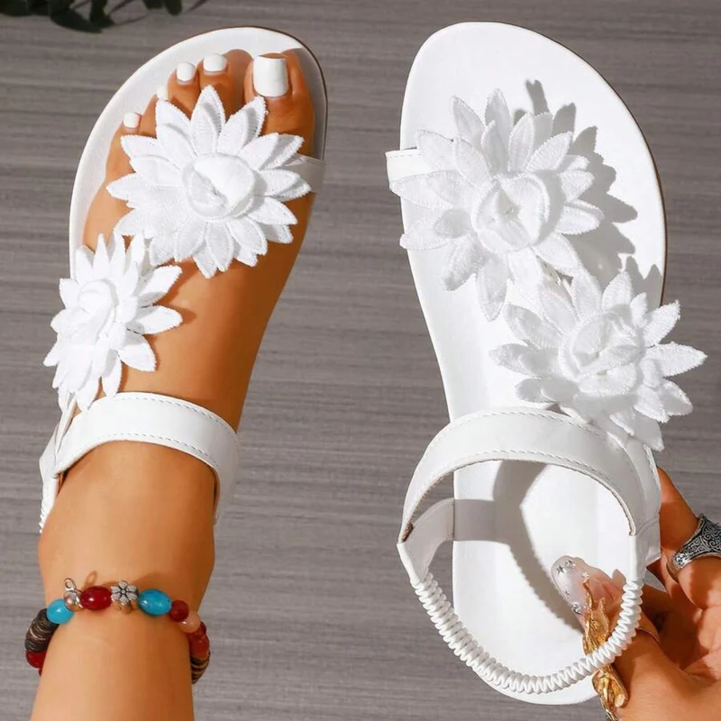 Sandales fleuries confortables pour femme
