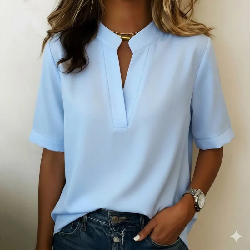 Blouse Élégante à Col Raffiné