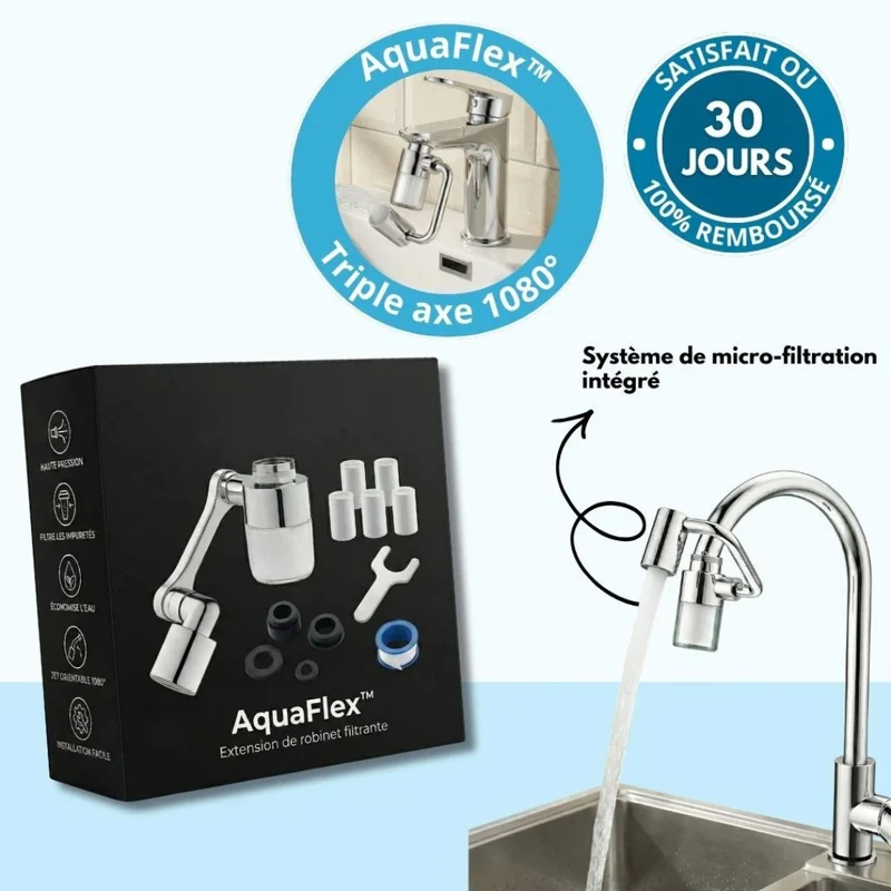 Extension de Robinet 1080° Filtrante Double Jet