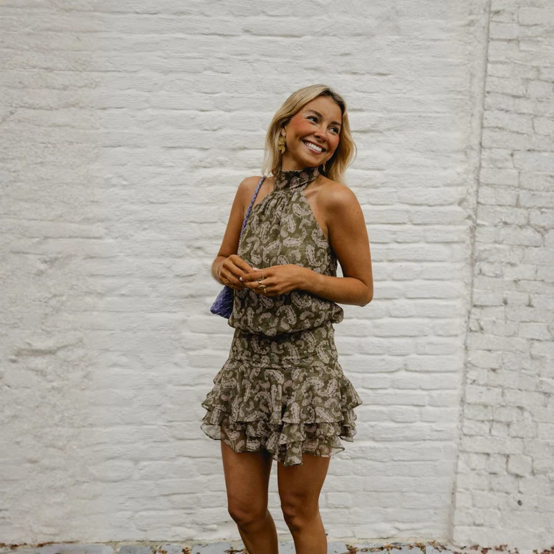 Robe fluide bohème à motifs