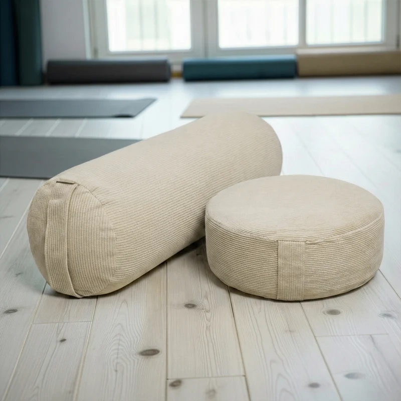 Yoga-Set Velvet (Meditationskissen Cord + Yoga-Bolster Yin Cord)