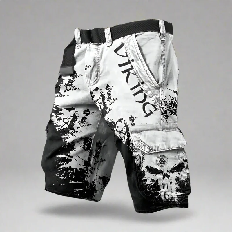 Short cargo imprimé multi-poches confortable homme