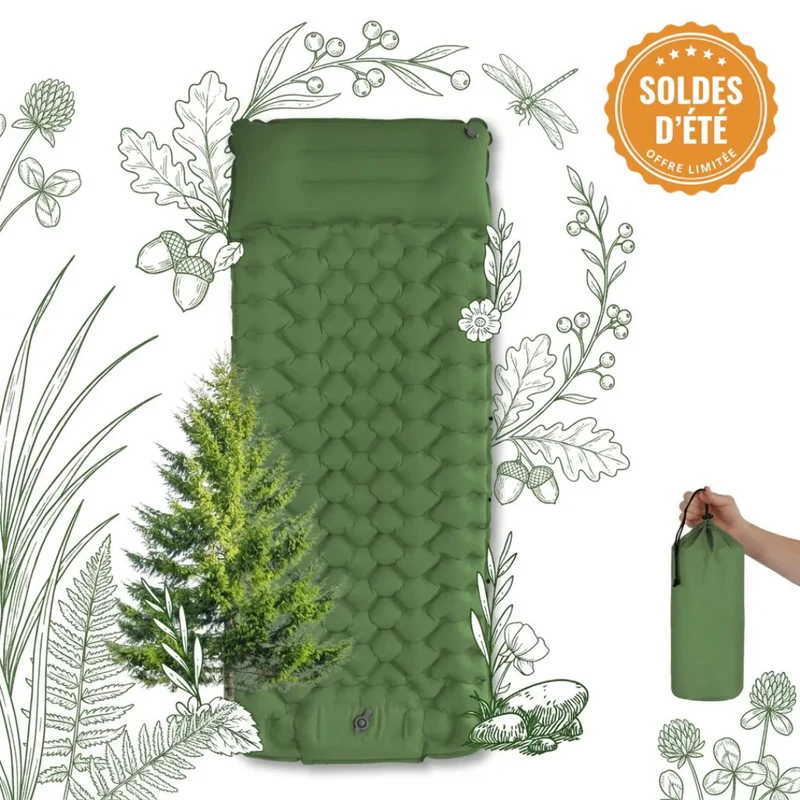 Matelas de Camping Gonflable Léger avec Pompe Intégrée