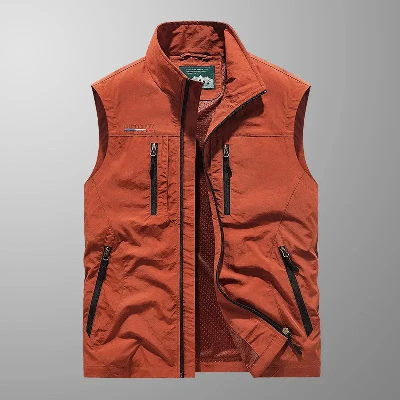 Gilet cargo multi-poches respirant homme léger pratique