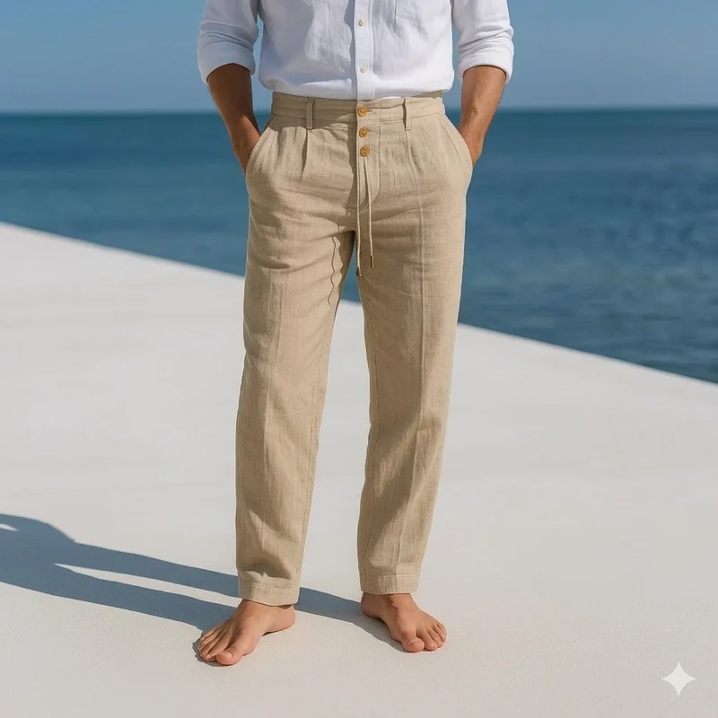 Pantalon léger en lin pour homme