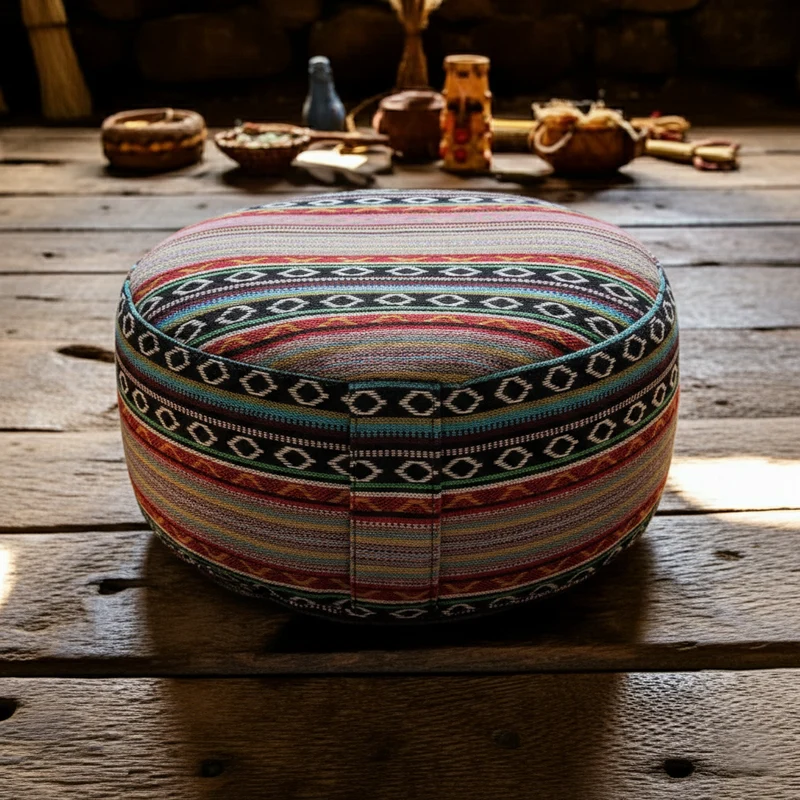 Meditationskissen - rund - ethnic - organic cotton