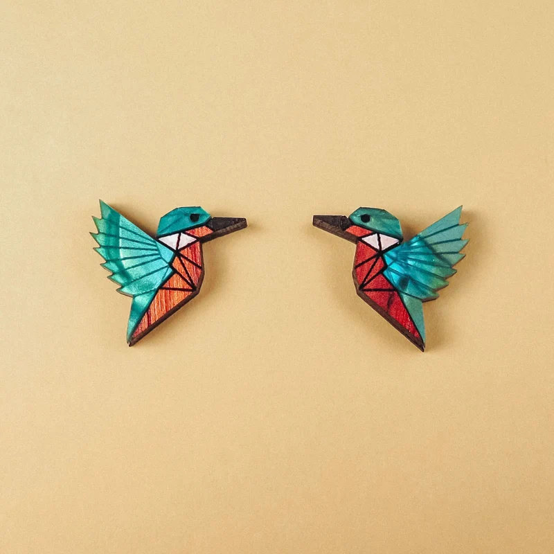 Boucles d'oreilles Martin-pêcheur