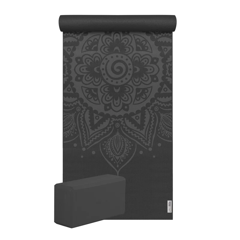Yoga-Set Starter Edition - spiral mandala (Yogamatte + 1 Yogablock)