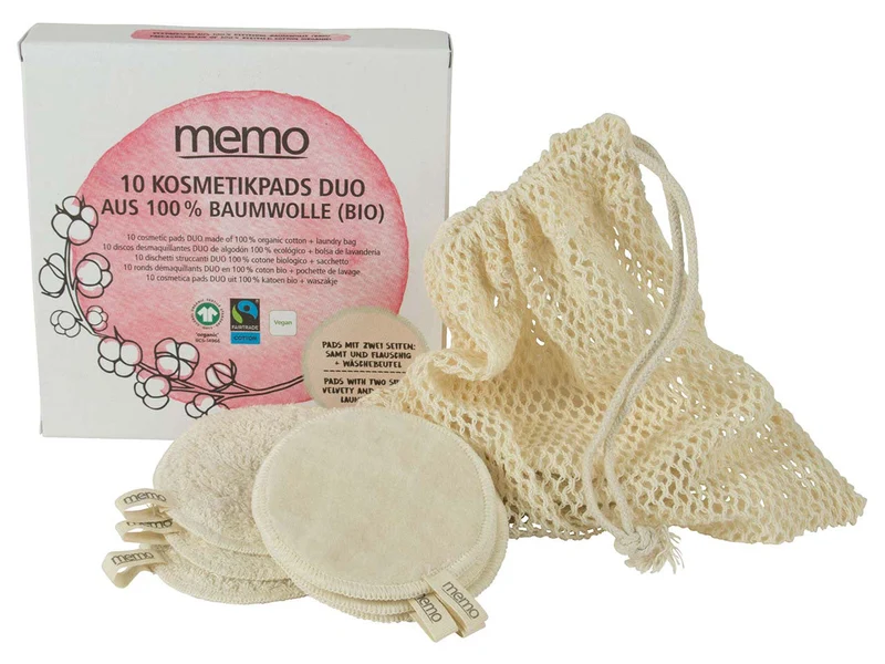 Kosmetik Pads Duo aus Baumwolle (Bio), 10 Stück