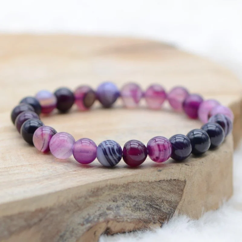 Bracelet Spirituel Améthyste Agate Violette