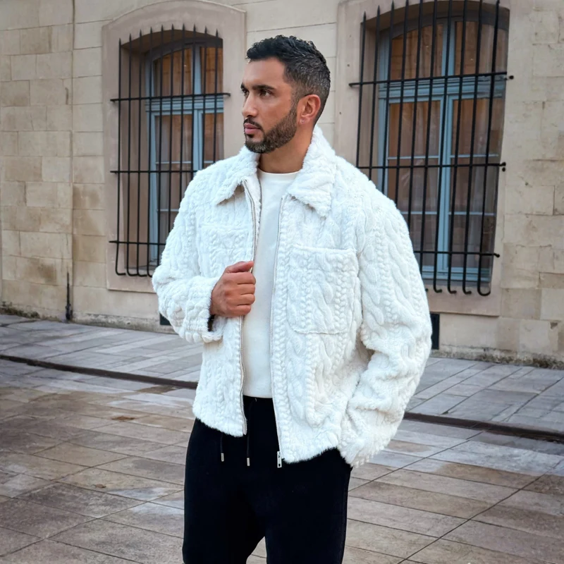 Veste Blanche Texturée Homme