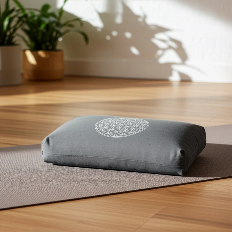 Yogakissen - klein - Blume des Lebens - mit Kapok-Füllung
