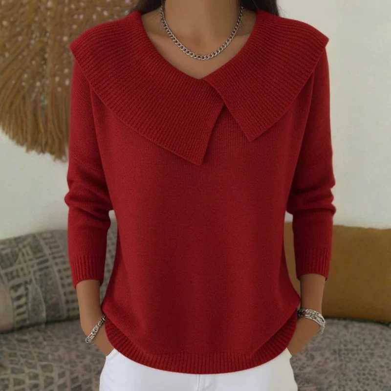 Pull chaud femme col souple confortable et élégant