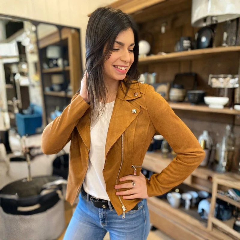 Veste en Cuir Souple pour Femme