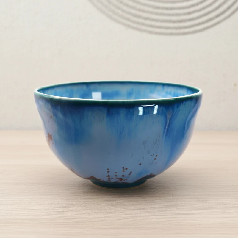 Aozora Chawan – japanische handgemachte Matcha-Schüssel Kyoyaki