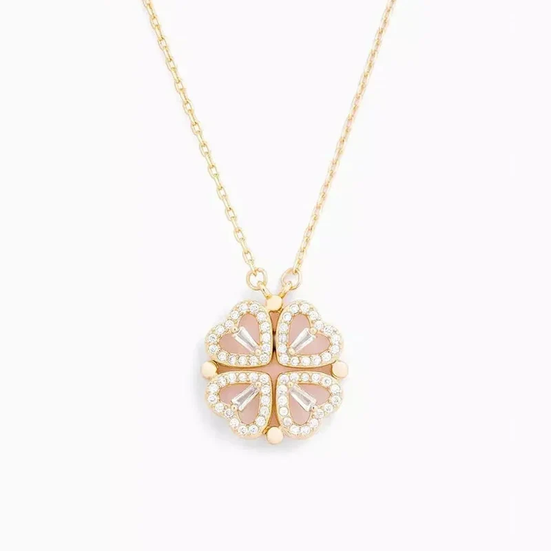 Collier 2-en-1 Trefle et Coeur