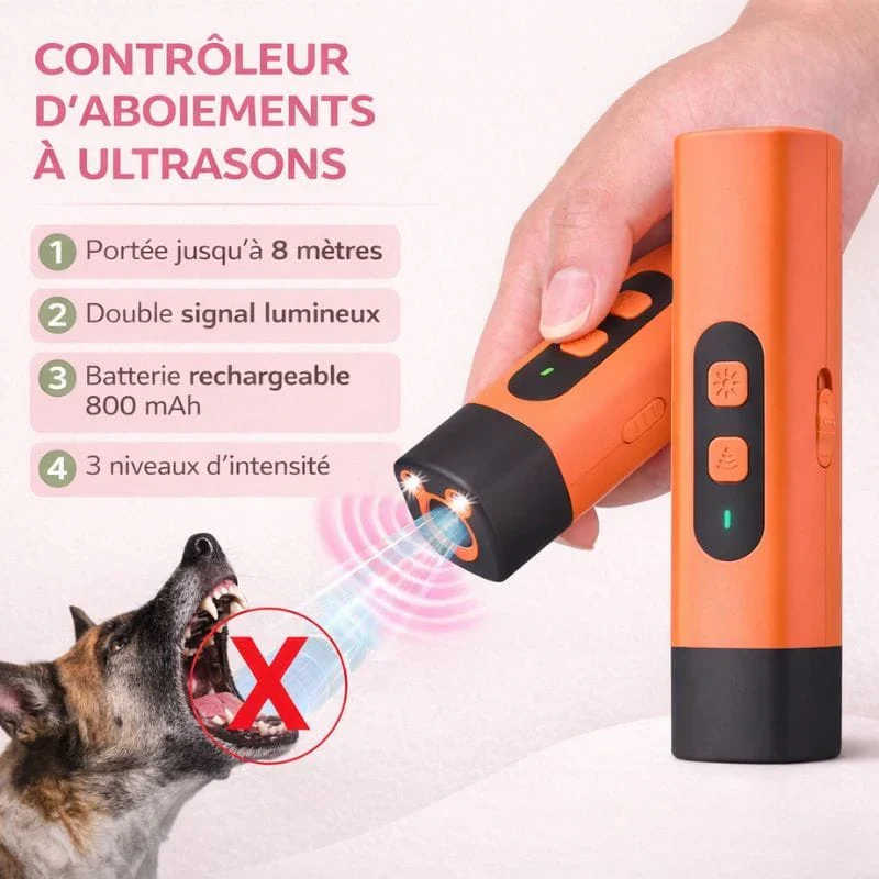 Contrôleur d'aboiements à ultrasons pour chien