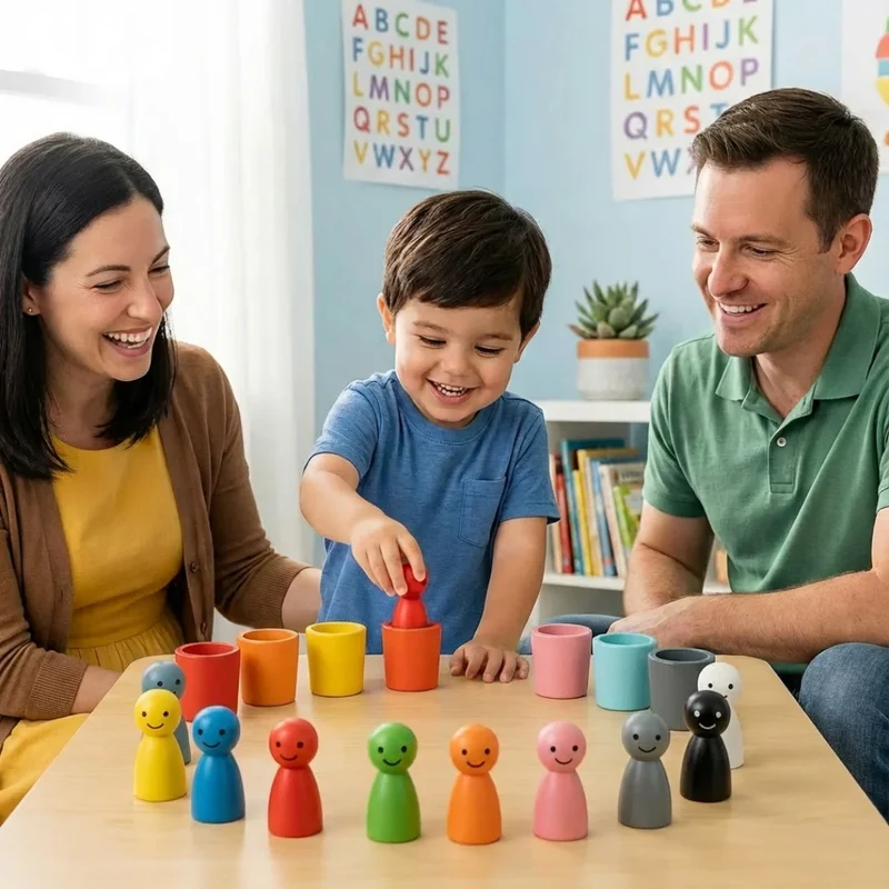 Jeu Montessori en Bois pour Apprendre les Couleurs