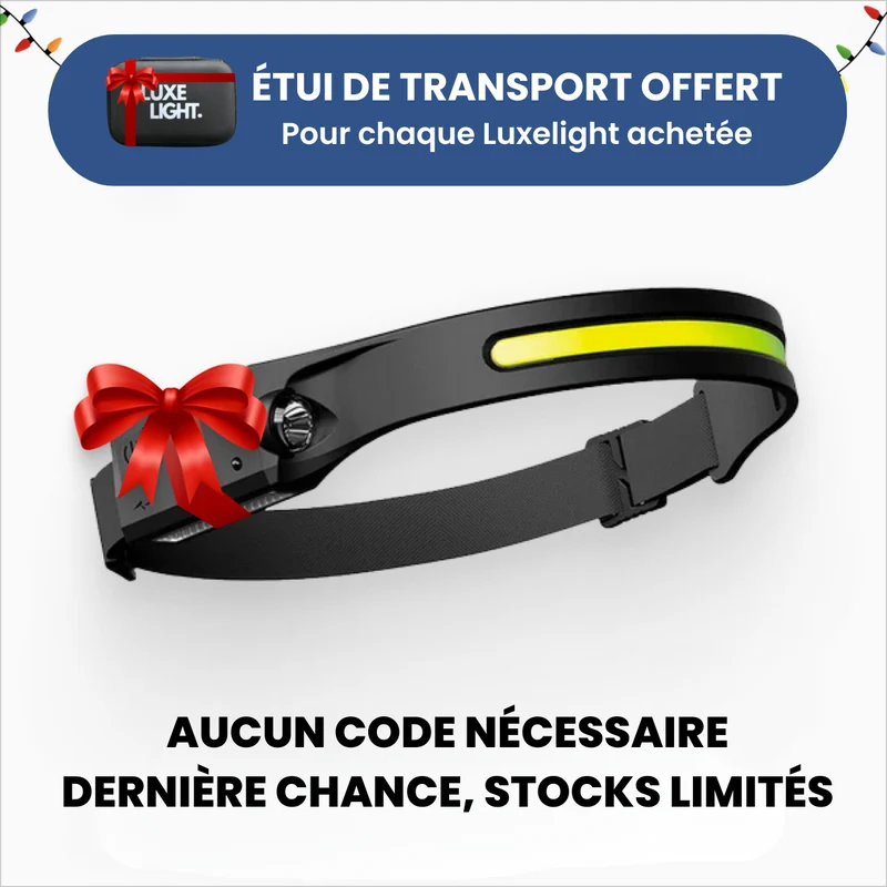 Lampe frontale LED rechargeable avec capteur de mouvement