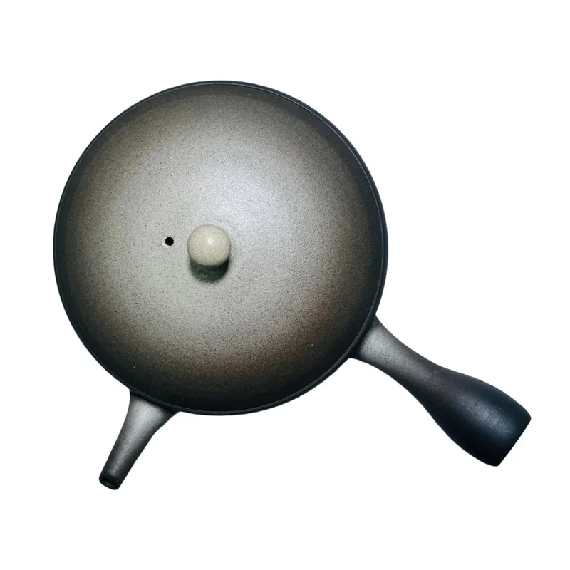 Handgemachte japanische Kyusu Gyokuro Teekanne - Graues Ombré