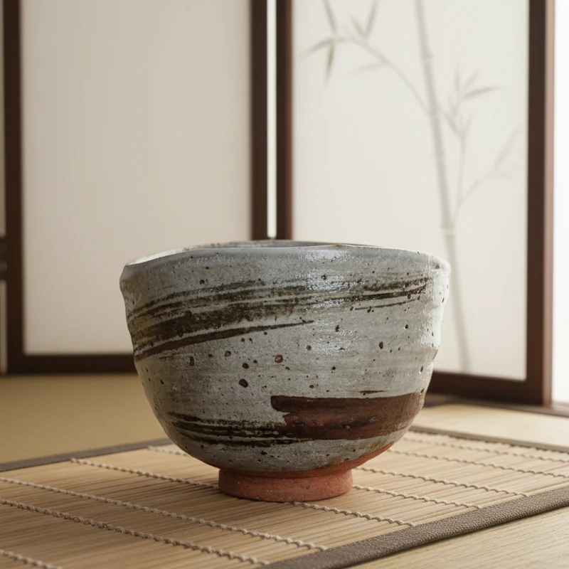 Ashen Horizon – Japanische Meisterhandgefertigte Matcha-Schale