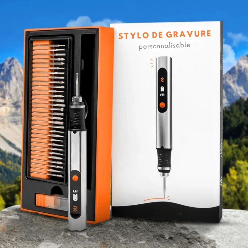 Stylo de gravure personnalisable multi-surfaces