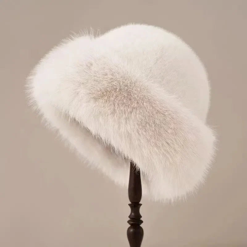 Bonnet d’hiver en fausse fourrure douce