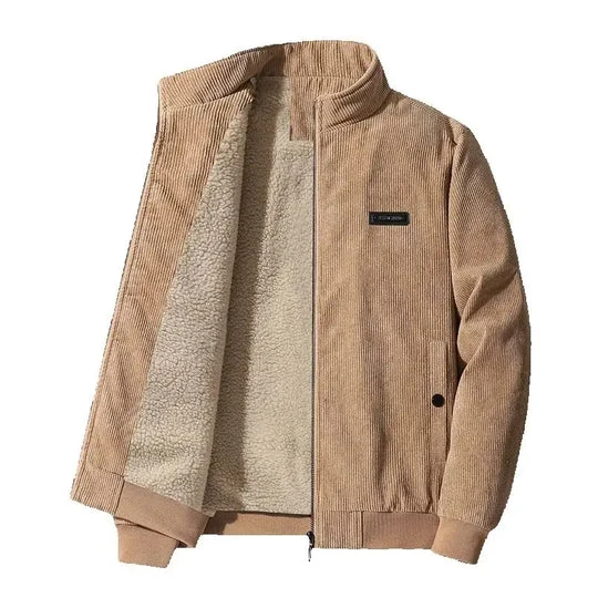 Veste en velours côtelé doublée chaude pour homme
