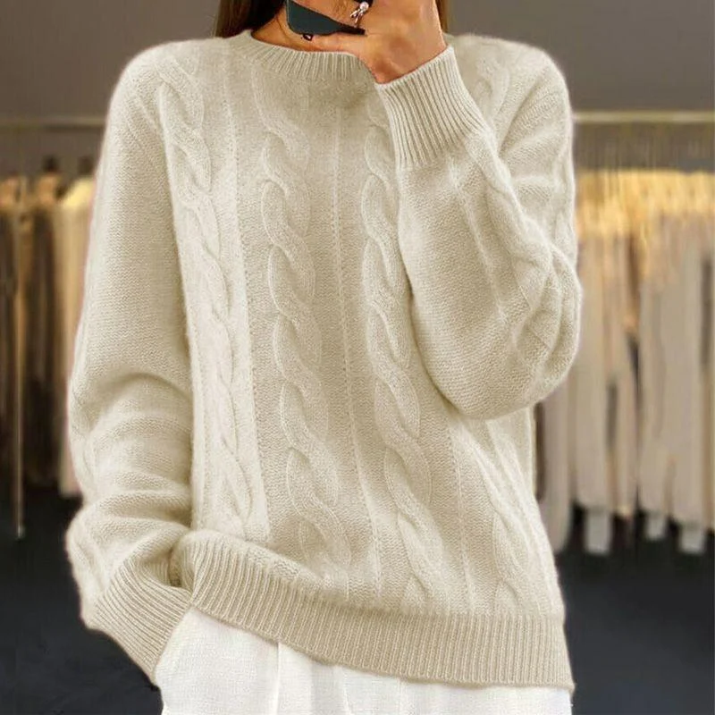 Pull doux torsadé femme