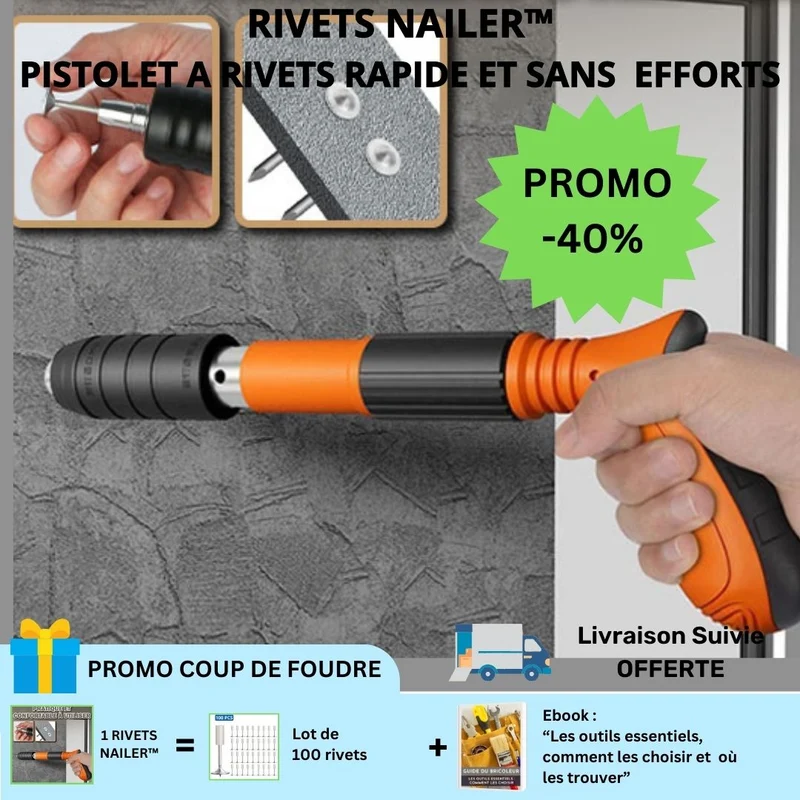 Rivets Nailer | Cloueur rivets rapide et sans effort