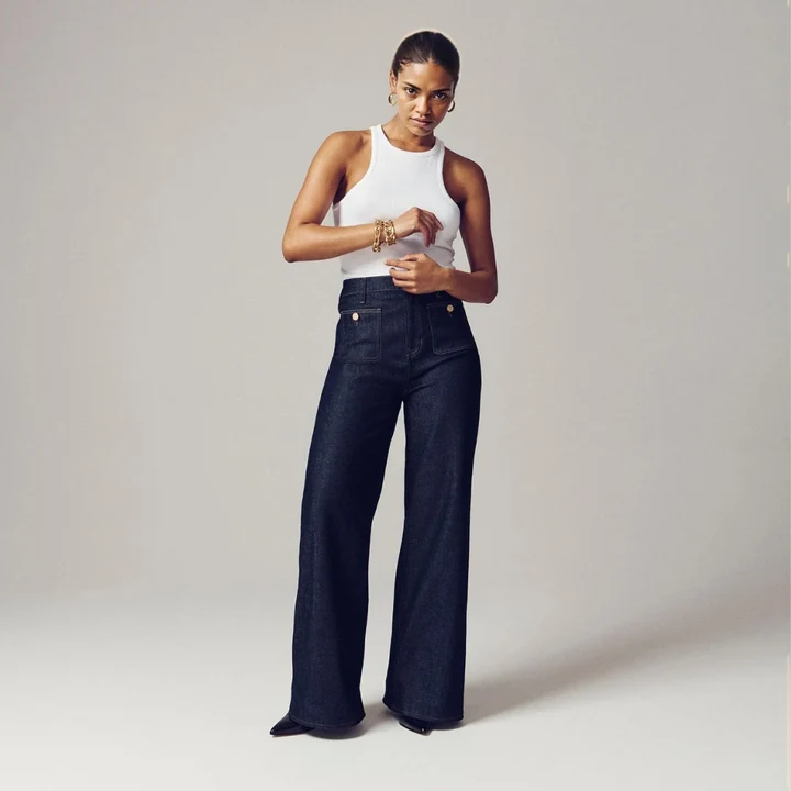 Jean stretch taille haute à jambe large FitCurve