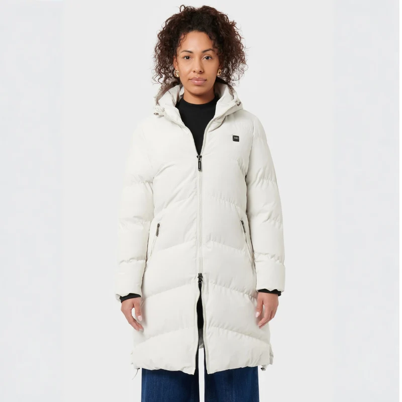Manteau d’hiver – Longue doudoune femme beige