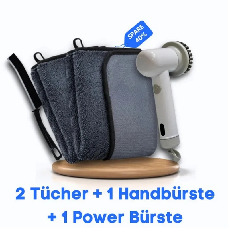 Kit de nettoyage professionnel avec brosse à main et brosse électrique