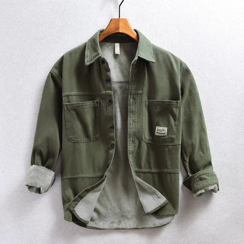 Chemise sur-chemise chaude cargo pour homme