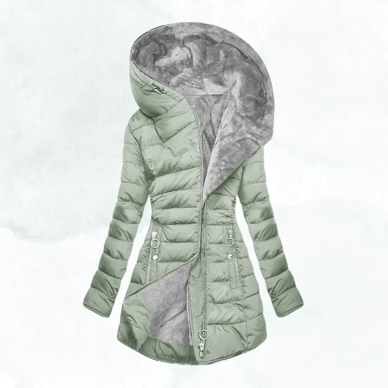 Veste d’hiver avec doublure en fourrure douillette pour femmes