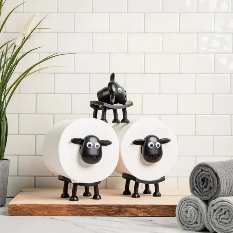 Porte-rouleaux décoratif en forme de mouton