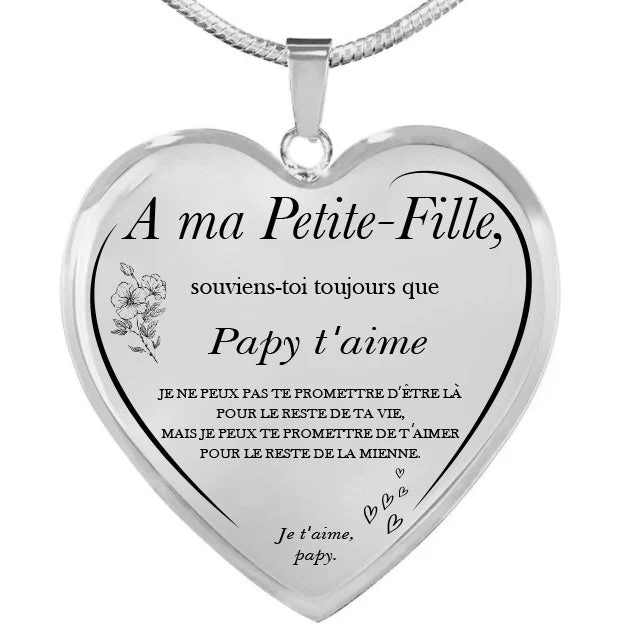 Collier Cœur « À ma Petite-Fille »